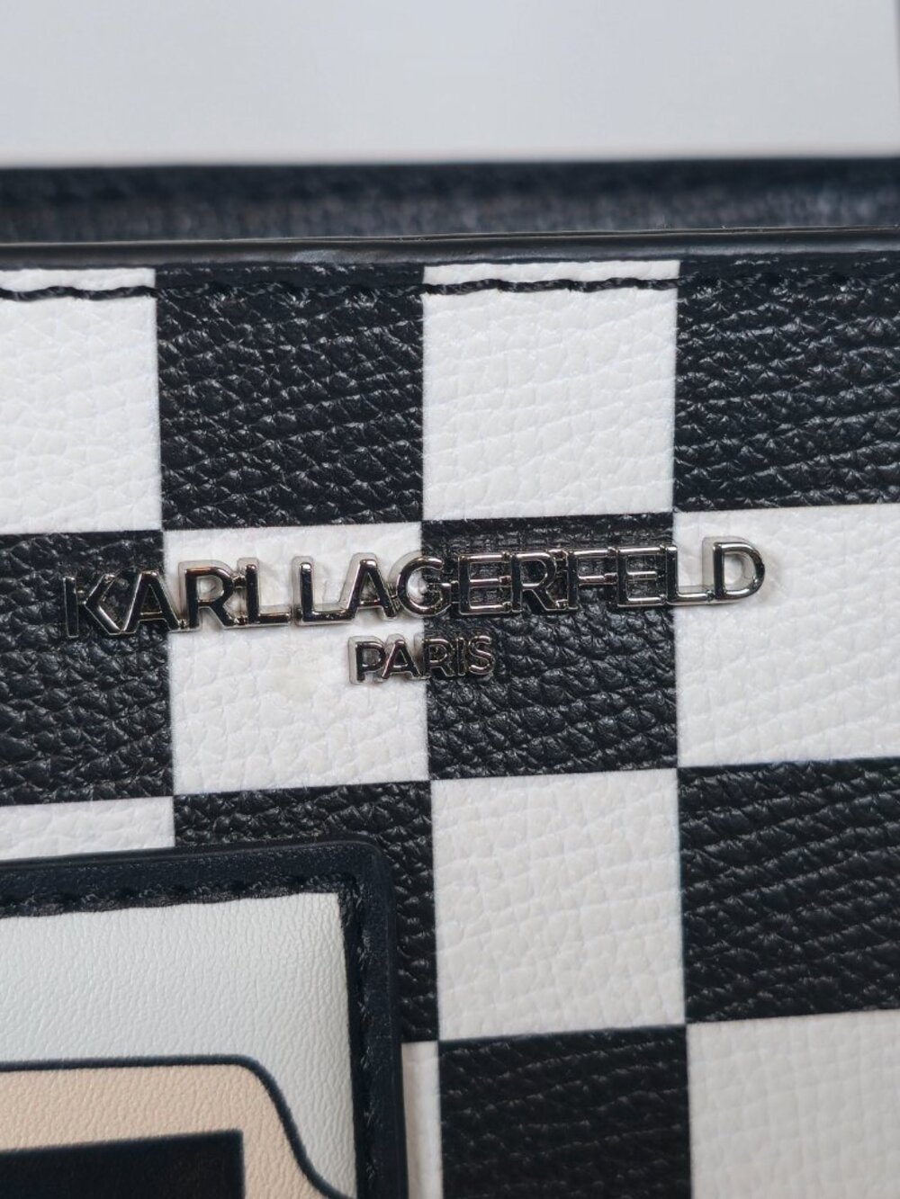 Karl Lagerfeld Paris Women's Maybelle Checkerboard Satchel Bag - Picture 2 of 9